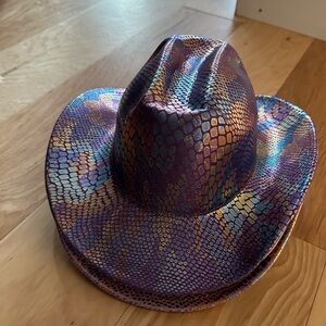Rainbow Holographic Cowboy Hat ( 3 pack- new)